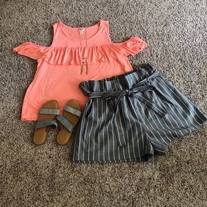 Mossimo Supply Co Ruffle Cold Shoulder Top